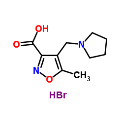 5-Methyl-4-(1-pyrrolidinylmethyl)-1,2-oxazole-3-carboxylic acid hydrobromide (1:1) Structure