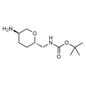 tert-Butyl (((2S,5R)-5-aminotetrahydro-2H-pyran-2-yl)methyl)carbamate structure