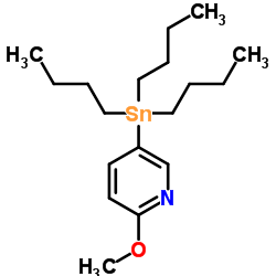 6-甲氧基-3-(三丁基锡烷基)吡啶结构式