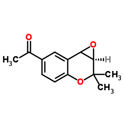 (3R,4R)-6-acetyl-2,2-dimethyl-3,4-epoxy-2H-1-benzopyran Structure