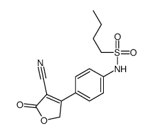 N-[4-(4-氰基-2,5-二氢-5-氧代-3-呋喃)苯基]-1-丁磺酰胺结构式