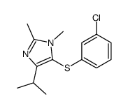 5-(3-chlorophenyl)sulfanyl-1,2-dimethyl-4-propan-2-ylimidazole结构式
