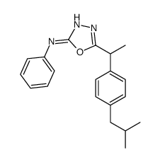 5-[1-[4-(2-methylpropyl)phenyl]ethyl]-N-phenyl-1,3,4-oxadiazol-2-amine Structure