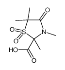2-Thiazolidinecarboxylic acid,2,3,5,5-tetramethyl-4-oxo-,1,1-dioxide structure