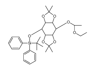 3-O-[(tert-Butyldiphenylsilyl]-6-O-(D,L-1-Ethoxyethyl)-1,2:4,5-bis-O-(1-methylethylidene)-D,L-myo-inositol结构式