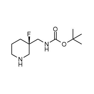 tert-Butyl (R)-((3-fluoropiperidin-3-yl)methyl)carbamate Structure
