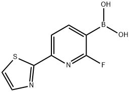 2-Fluoro-6-(thiazol-2-yl)pyridine-3-boronic acid结构式