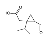 Cyclopropaneacetic acid, 2-formyl-1-(1-methylethyl)- (9CI) Structure