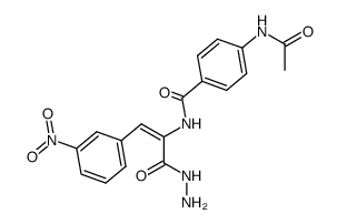 4-acetamido-N-[(Z)-1-(hydrazinecarbonyl)-2-(3-nitrophenyl)ethenyl]benz amide Structure