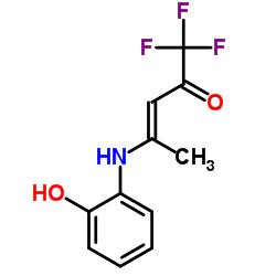 1,1,1-TRIFLUORO-4-(2-HYDROXY-PHENYLAMINO)-PENT-3-EN-2-ONE结构式