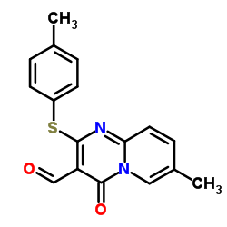 7-Methyl-4-oxo-2-p-tolylsulfanyl-4H-pyrido[1,2-a]pyrimidine-3-carbaldehyde结构式