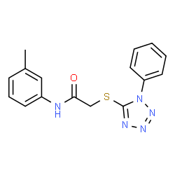 N-(3-methylphenyl)-2-(1-phenyltetrazol-5-yl)sulfanylacetamide结构式