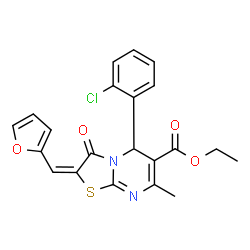 ethyl 5-(2-chlorophenyl)-2-(2-furylmethylene)-7-methyl-3-oxo-2,3-dihydro-5H-[1,3]thiazolo[3,2-a]pyrimidine-6-carboxylate结构式