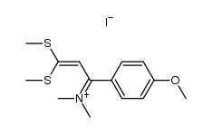 N,N-Dimethyl-bis-3,3-(methylthio)-propen(2)-iminium(1)-iodid结构式