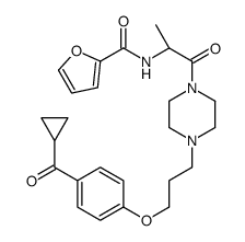 N-[(2R)-1-[4-[3-[4-(cyclopropanecarbonyl)phenoxy]propyl]piperazin-1-yl]-1-oxopropan-2-yl]furan-2-carboxamide结构式