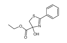 4-hydroxy-2-phenyl-4,5-dihydro-thiazole-4-carboxylic acid ethyl ester结构式