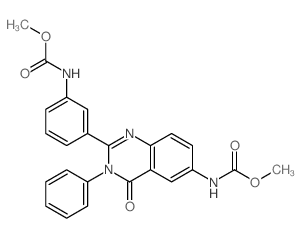 Carbamic acid, [3-[3, 4-dihydro-6-[(methoxycarbonyl)amino]-4-oxo-3-phenyl-2-quinazolinyl ]phenyl]-, methyl ester Structure