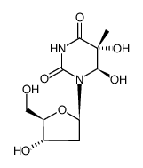 (+)-trans-(5R,6R)-5,6-dihydroxy-5,6-dihydrothymidine Structure