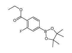 4-Ethoxycarbonyl-3-fluorophenylboronic acid pinacol ester结构式