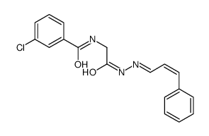3-chloro-N-[2-oxo-2-[(2E)-2-[(E)-3-phenylprop-2-enylidene]hydrazinyl]ethyl]benzamide Structure