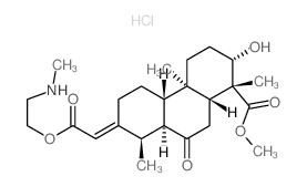 1-Phenanthrenecarboxylicacid,tetradecahydro-2-hydroxy-1,4a,8-trimethyl-7-[2-[2-(methylamino)ethoxy]-2-oxoethylidene]-9-oxo-,methyl ester, hydrochloride, [1R-(1a,2a,4aa,4bb,7E,8b,8aa,10ab)]- (9CI)结构式