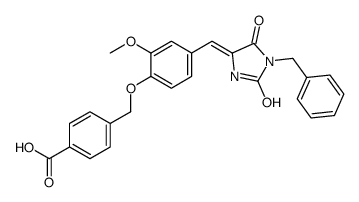 4-[[4-[(1-benzyl-2,5-dioxoimidazolidin-4-ylidene)methyl]-2-methoxyphenoxy]methyl]benzoic acid Structure