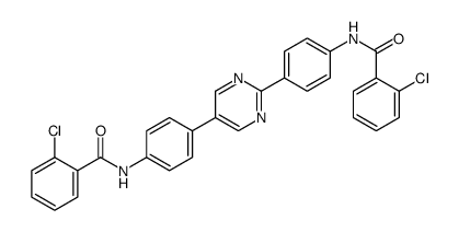 2-chloro-N-[4-[2-[4-[(2-chlorobenzoyl)amino]phenyl]pyrimidin-5-yl]phenyl]benzamide Structure