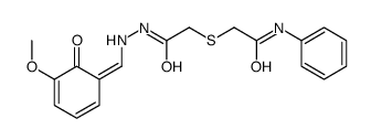 2-[2-[2-[(E)-(5-methoxy-6-oxocyclohexa-2,4-dien-1-ylidene)methyl]hydrazinyl]-2-oxoethyl]sulfanyl-N-phenylacetamide Structure