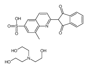 2-(2,3-dihydro-1,3-dioxo-1H-inden-2-yl)-8-methylquinoline-6-sulphonic acid, compound with 2,2',2''-nitrilotriethanol (1:1)结构式