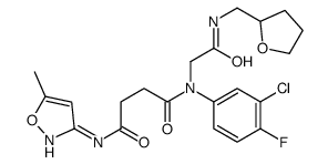 Butanediamide, N-(3-chloro-4-fluorophenyl)-N'-(5-methyl-3-isoxazolyl)-N-[2-oxo-2-[[(tetrahydro-2-furanyl)methyl]amino]ethyl]- (9CI) Structure