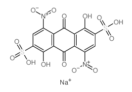 2,6-Anthracenedisulfonicacid, 9,10-dihydro-1,5-dihydroxy-4,8-dinitro-9,10-dioxo-, sodium salt (1:2) Structure
