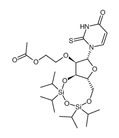 2-(((6aR,8R,9R,9aR)-2,2,4,4-tetraisopropyl-8-(4-oxo-2-thioxo-3,4-dihydropyrimidin-1(2H)-yl)tetrahydro-6H-furo[3,2-f][1,3,5,2,4]trioxadisilocin-9-yl)oxy)ethyl acetate结构式