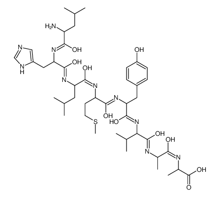 (2S)-2-[[(2S)-2-[[(2S)-2-[[(2S)-2-[[(2S)-2-[[(2S)-2-[[(2S)-2-[[(2S)-2-amino-4-methylpentanoyl]amino]-3-(1H-imidazol-5-yl)propanoyl]amino]-4-methylpentanoyl]amino]-4-methylsulfanylbutanoyl]amino]-3-(4-hydroxyphenyl)propanoyl]amino]-3-methylbutanoyl]amino]p结构式