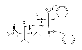 ((tert-Butyloxy)carbonyl)-L-valyl-L-valyl-L-aspartic Acid Dibenzyl Ester结构式