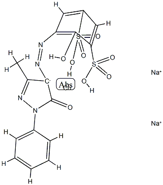 [5-[(4,5-二氢-3-甲基-5-氧代-1-苯基-1H-吡唑-4-基)偶氮]-4-羟基-1,3-苯二磺酸根]铜酸二钠结构式