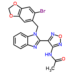 N-(4-{1-[(6-Bromo-1,3-benzodioxol-5-yl)methyl]-1H-benzimidazol-2-yl}-1,2,5-oxadiazol-3-yl)acetamide Structure