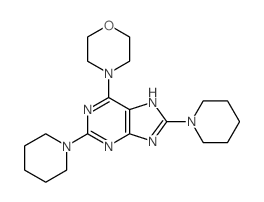 9H-Purine,6-(4-morpholinyl)-2,8-di-1-piperidinyl- Structure