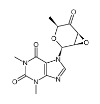 7-(2,3-anhydro-6-deoxy-β-L-lyxo-hexopyranosyl-4-ulose)theophylline Structure
