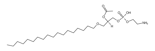 O-(1-O-Octadecyl-2-O-acetyl-sn-glyceryl-3-phosphoryl)aethanolamin结构式