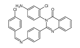 3-(4-amino-2-chlorophenyl)-2-[4-[(4-chlorophenyl)methylideneamino]phenyl]quinazolin-4-one Structure