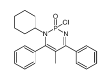 2-Chloro-1-cyclohexyl-5-methyl-4,6-diphenyl-1H-[1,3,2]diazaphosphinine 2-oxide结构式