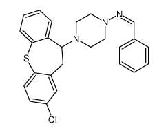 1-Piperazinamine, 4-(2-chloro-10,11-dihydrodibenzo(b,f)thiepin-10-yl)- N-(phenylmethylene)-结构式