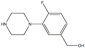 4-fluoro-3-(1-piperazinyl)benzenemethanol Structure