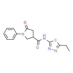 N-(5-ethyl-1,3,4-thiadiazol-2-yl)-5-oxo-1-phenylpyrrolidine-3-carboxamide structure