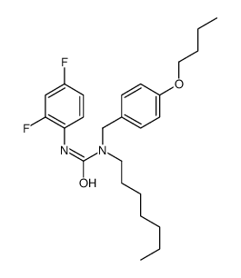 1-[(4-butoxyphenyl)methyl]-3-(2,4-difluorophenyl)-1-heptylurea结构式