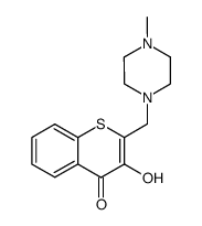 3-Hydroxy-2-(4-methylpiperazinomethyl)-4H-1-benzothiopyran-4-on结构式