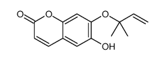 6-hydroxy-7-(2-methylbut-3-en-2-yloxy)chromen-2-one结构式