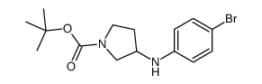 3-(4-溴苯氨基)-吡咯烷-1-羧酸叔丁酯结构式