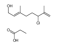6-chloro-3,7-dimethylocta-2,7-dien-1-ol,propanoic acid Structure
