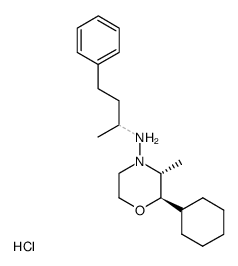 ((2R,3R)-2-Cyclohexyl-3-methyl-morpholin-4-yl)-(1-methyl-3-phenyl-propyl)-amine; hydrochloride Structure